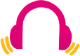 Illustrated pink headphones